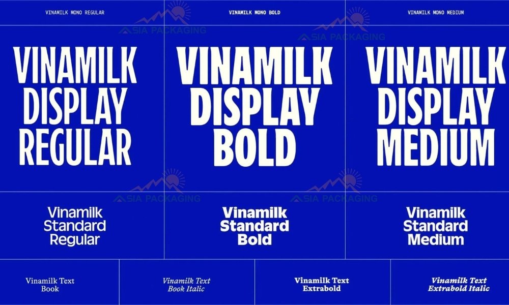 Hệ thống typography của Vinamilk